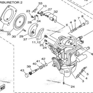 Carburateur 2 assembly technische tekening Yamaha Superjet 701 High and low speed adjuster JETSKI STORE